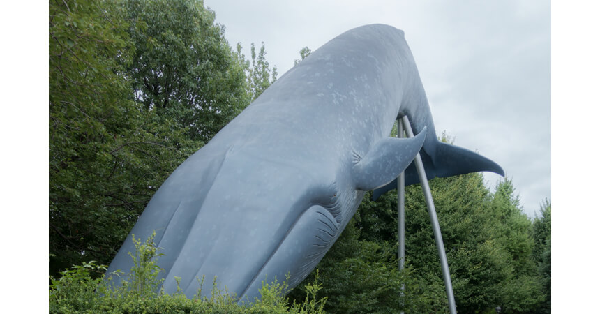 写真：国立科学博物館入口のクジラ